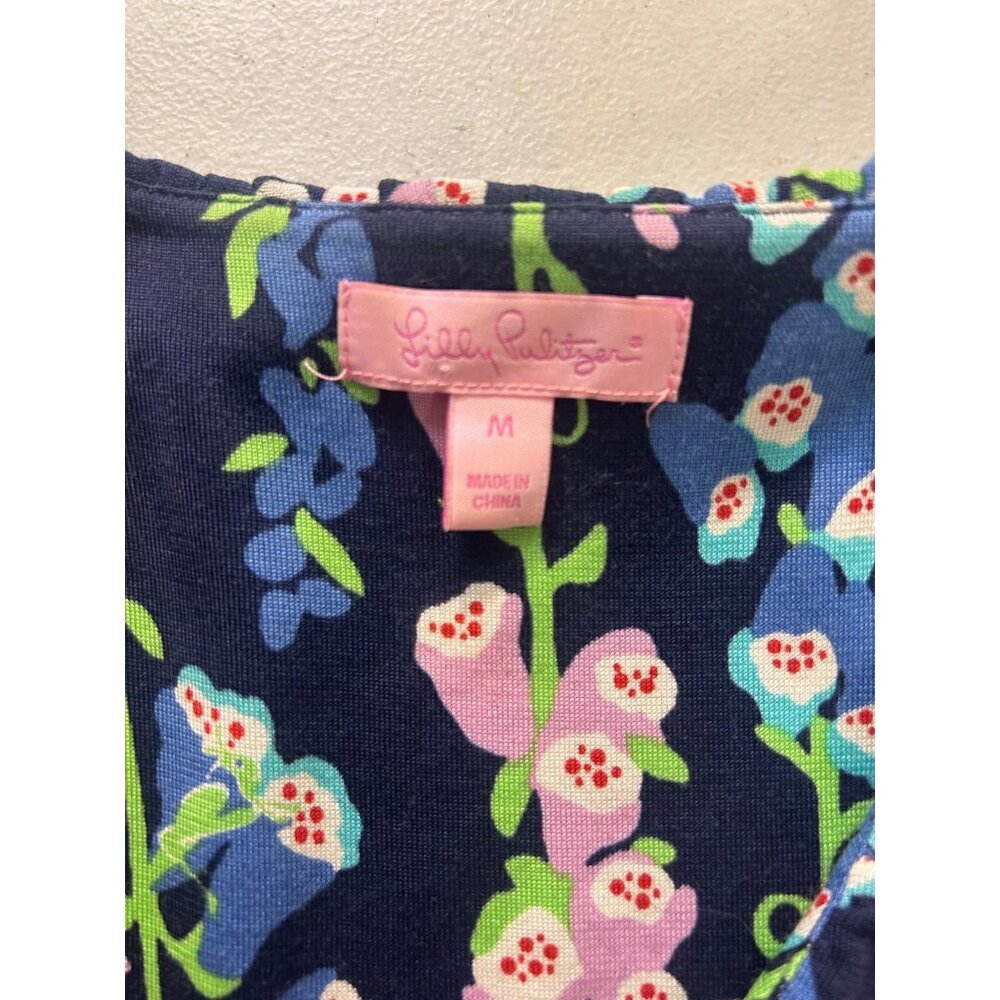 Lilly Pulitzer Dress Silk Blend Clare Floral Foxy Print Medium - Picture 5 of 6